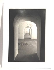 VINTAGE BLACK AND WHITE ARCHED DOORWAY INTERIOR STUDY PHOTOGRAPH