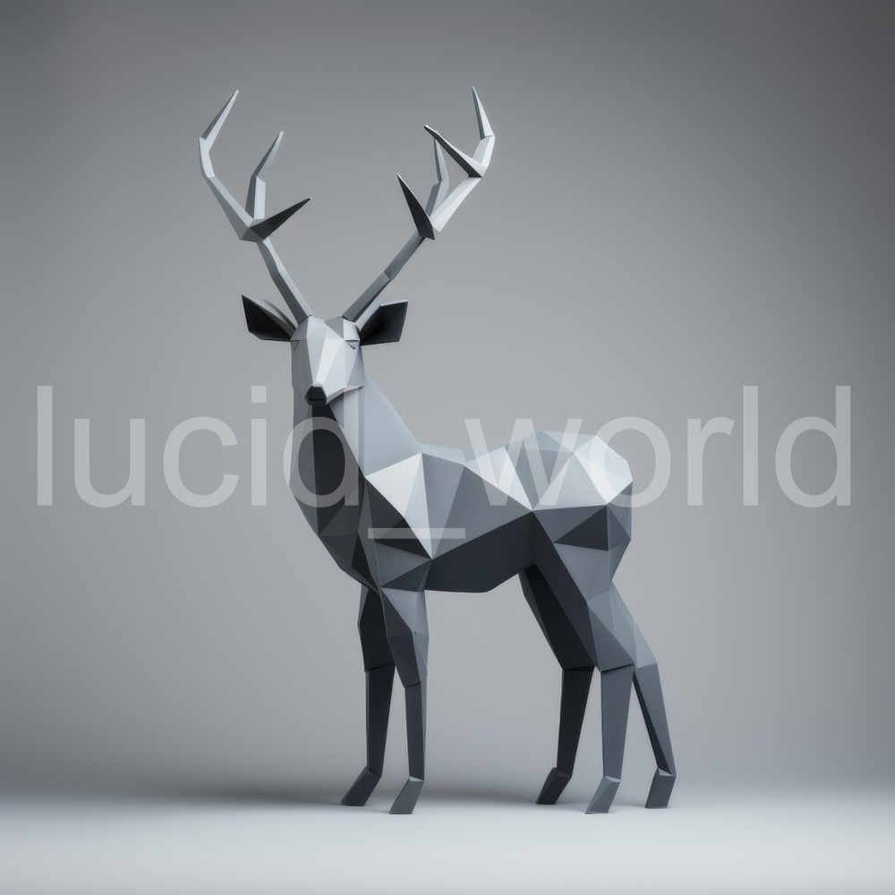 Origami Deer Art Print Digital Download Minimalist Abstract Wall Decor 4 PNG