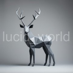 Origami Deer Art Print Digital Download Minimalist Abstract Wall Decor 4 PNG
