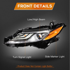 Headlight Assembly Set Fit for Toyota Camry 2018-2020 | Fit 2018-2020 for Toyota