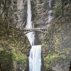 Floating Canvas Multnomah Falls, 1st original print, Wall Art, Portrait