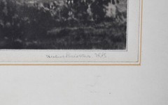 HERBERT BAIRSTOW-British -Hand Signed Bromoil Transfer Print-Gandria View-RARE