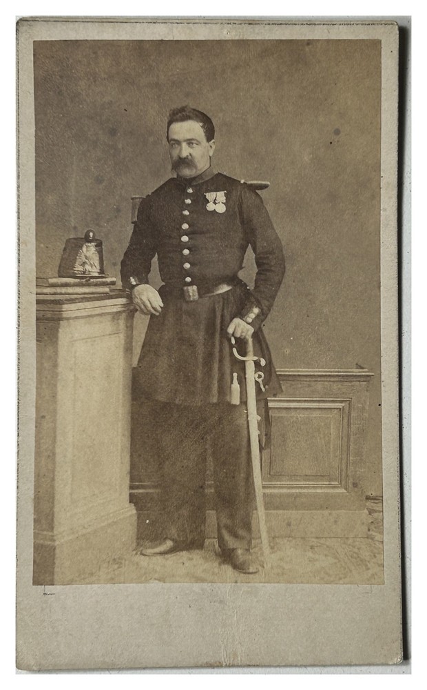 France Militaire Dated Lyon c1860 Photo Dédicacée Victoire Cdv Vintage