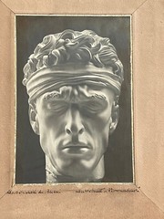 Photo Artwork Arno Brekker Sculpture Head Warrior Wounded Titled In Pen