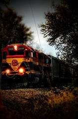 Contemporary Landscape Night Color Photograph Set – Nature, Moon, Train, River