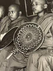Black And White Photograph 11” X 14” Mini Monks In Burma Signed Original Asia