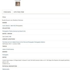 Blackfoot Montana by Renowned Edward S. Curtis, Closer, 5″ x 7″