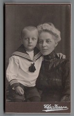 CDV Photo: Little Sailor Boy with Lady, Delmenhorst, Dated 1914 (C2138)