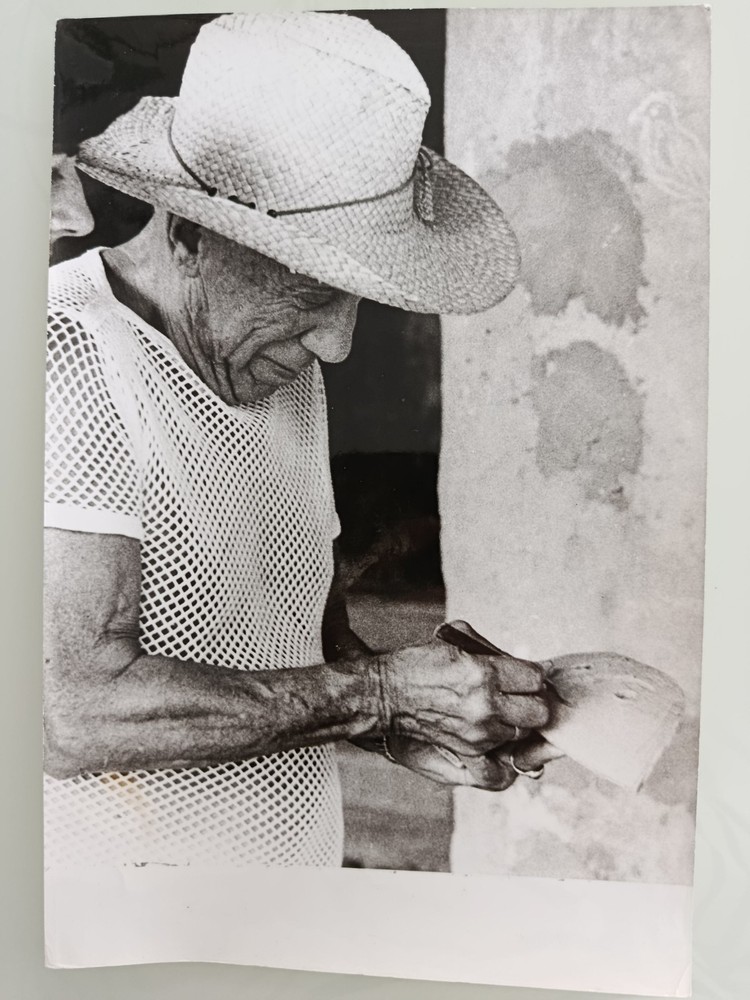 1965 Original Vintage Photo Pablo Picasso in His Ceramic Studio in Vallauris