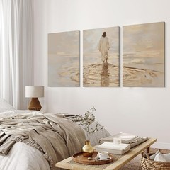 Reateforin Jesus Walking on Water Canvas Wall Art Christian Spiritual Wall De…
