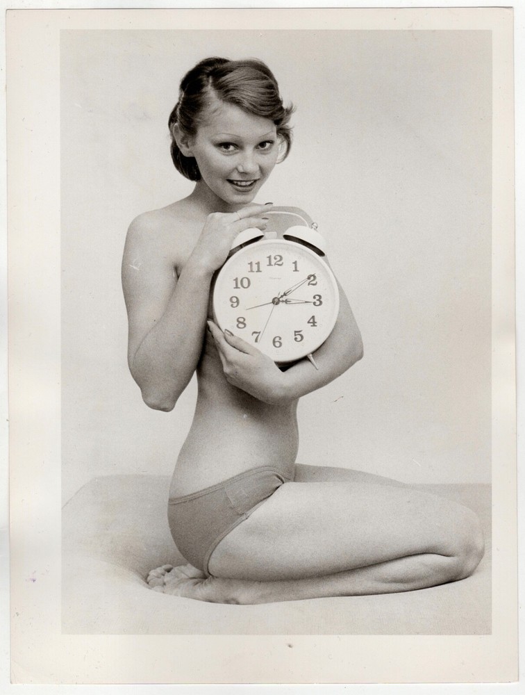 Vintage Barite Photo Rössler 1973 Pin Up Girl Semi Nude Marcella Bitnarova