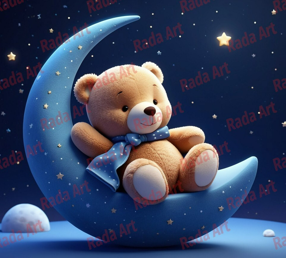 Digital Picture Image Art Ai Photo Wallpaper Background Desktop Teddy Bear Moon