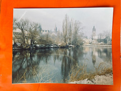 40x30cm vintage barite colour photo 1960s Merseburg Saale autumn mood photo