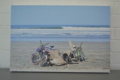 Costa Rica Nosara Photo of Bikes Canvas Surfing Beach Waves Wall Art Surfing