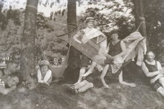 Great Old Negative – People in Bathwear – Hammock – 1900-1920