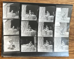 NEWLY FOUND Hendrickson PHOTO Contact Sheet Proof/Negs GIRL HOLDS KITTEN & DUCKS