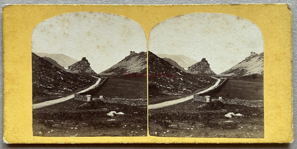 UK Valley Of The Rocks, Devon Photo c1870 Stereo Vintage Album
