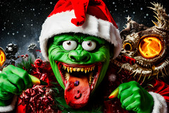 ART Photo Digital Product Collage Image Picture christmas santacute monster gift