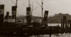 Great old negative – port unknown to me – tug fair play??