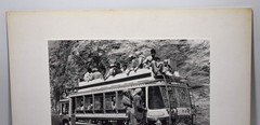 Vintage James W. Howlett Photograph, Focusing on a Group of People on a Bus