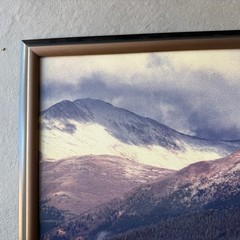 Framed Mountain Landscape Photo Print Snow Peak Gold Aspen Forest