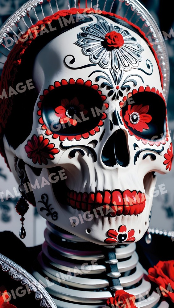 Digital Art Picture Image Photo Wallpaper Background Desktop AI Skull Halloween