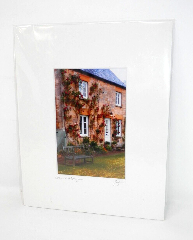 John Galbo Matted Photograph Cotswold England Cottage 8×10″ Signed Numbered