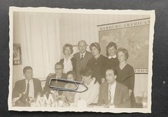 Photo Portrait Employee Hamburg America Line Shipping Man Woman Map