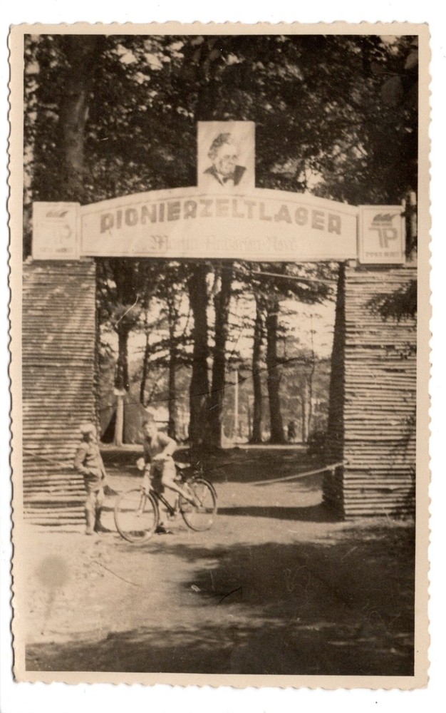 Photo postcard Pioneer Tent Camp GDR Youth Camp Martin Andersen Nexö 1950s (B1 089)