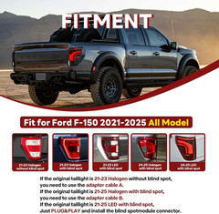 Tail Light for Ford F150 F-150 2021-2025 LED Taillights Assembly Compatible with