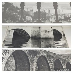 2pc Arched Bridges 1pc City Scene Photographs 20×16 Unframed 3 Prints Poster Brd