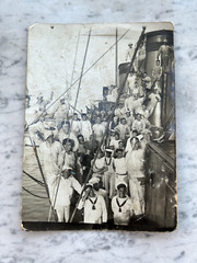 Old Photo Postcard Sailors Ships Gaeta 1927