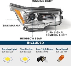 Headlights Assembly for GMC Acadia 2017 2018 2019 with DRL Halogen Projector Hea