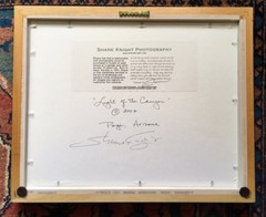 2002 Shane Knight Photograghy «Light of the Canyon» framed/matted photograph