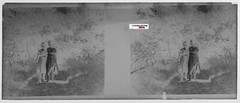 Women, Walk, Glass Photo Stereo Plate, Black & White Negative 4.5×10.7 cm