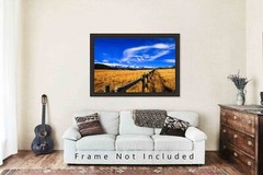 Bighorn Mountains Wyoming Fence Western Sky Rocky Mountain Photography Printa