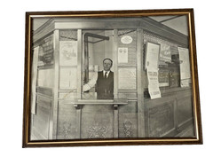 Antique 1916 Bank Teller Framed Photo 14.25″Wx11.25″H
