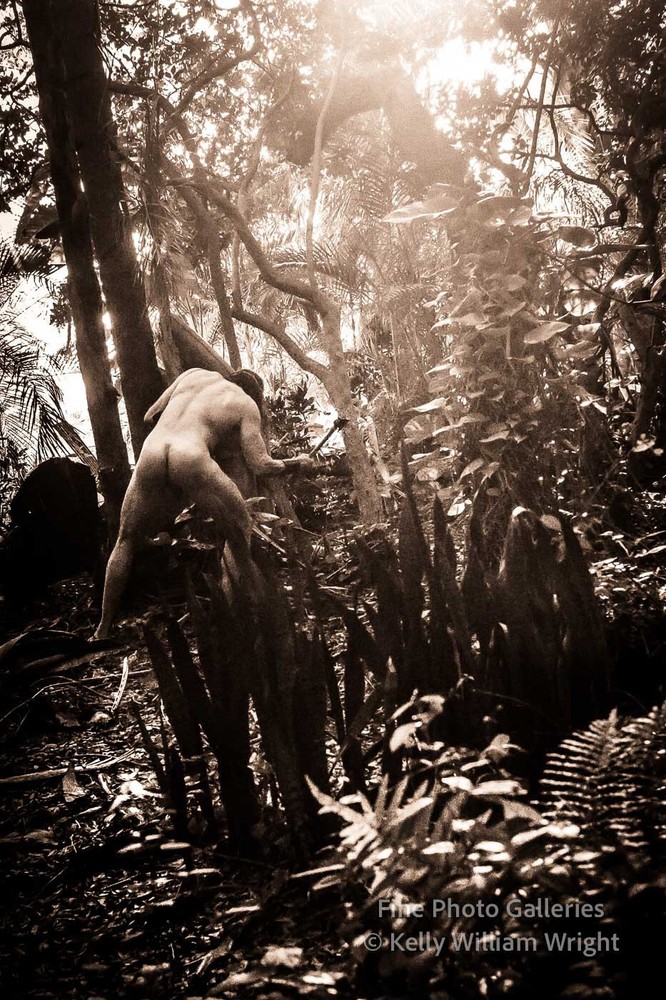 Original Male Nude KELLY WILLIAM WRIGHT Muscle Men JUNGLE WORK #5 – 9×13 Photo