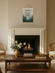 Mindset Hanging Canvas Wall Art – A Beautiful Day Begins with a Beautiful Min…