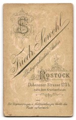 Photograph Friedr. Senohl, Rostock i. M., Doteraner Str. 123b, common lady