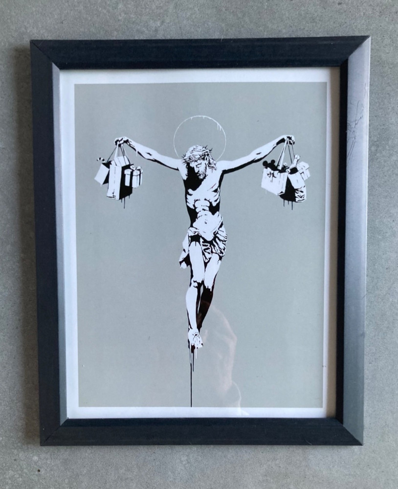 BANKSY 2004 Jesus Christ Framed Wall Art 8×10 Print Photograph Graffiti Street