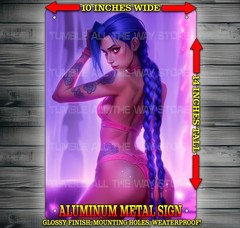 Sexy Jinx Arcane League of Legends Anime Lingerie Metal Sign Wall Art 10″ x 14″