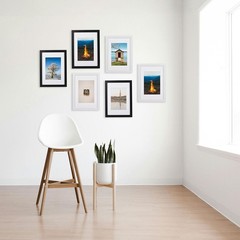 6×8 Picture Frame Black 2 Pack 6 x 8 Wall Gallery Poster Photo Art Print Wood…