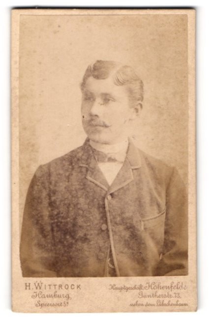 Photograph H. Wittrock, Hamburg, Speersort 5, portrait handsome young man