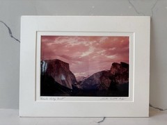 Yosemite Matted Photograph, “Yosemite Valley Sunset”, National Park America Art