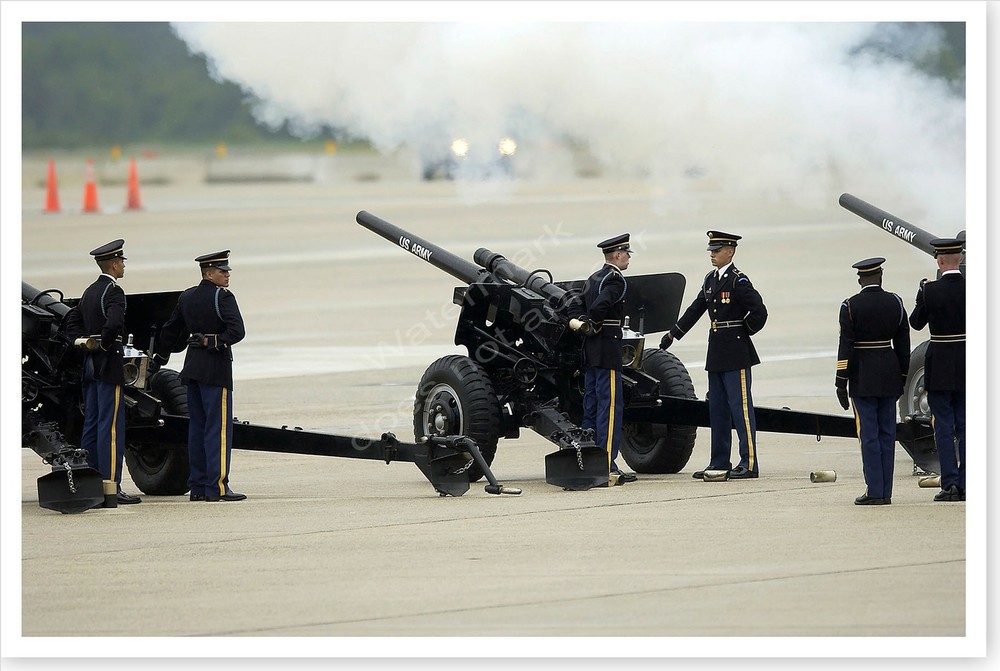 Ronald Reagan Funeral – 21 Gun Salute At Andrews AFB Silver Halide Photo