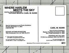 Where Harlem Meets The Sky – Carl W. Nunn Art Announcement Card – 2002 NYC Photo