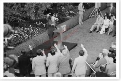 US President Gerald Ford White House Lawn Press Conference Silver Halide Photo