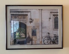 Black Metal Frame Of Magdalen College Oxford Photographic Print 14X17” W/Matt