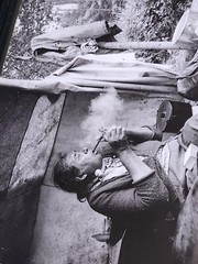 RARE Paul S Conklin Canadian Cree Woman Lights Her Pipe In Her Summer Camp Photo